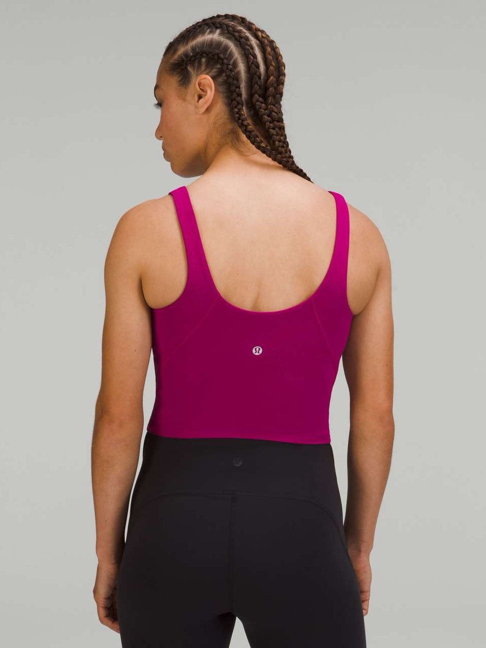 lululemon athletica align 8 Women’s Fitted Scoop-Back Crop Tank — Berry Pink